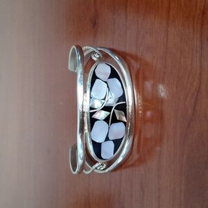 Elegant Silver and Black Women's Bracelet